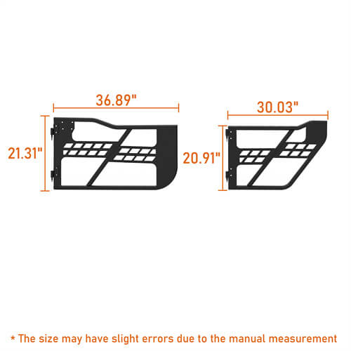 Jeep JT 4-Door Side Steps & Tubular Half Doors for 2020-2023 Jeep Gladiator JT  ultralisk4x4 ULB.3009+7001 17