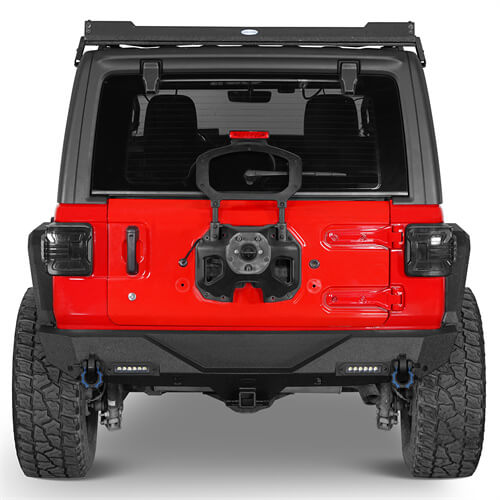 Off-Road Rear Bumper w/ LED spotlights For 2018-2024 Jeep Wrangler JL - Ultralisk4x4-u3003-2