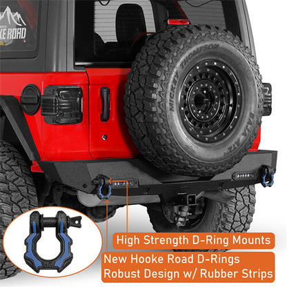 Off-Road Rear Bumper w/ LED spotlights For 2018-2024 Jeep Wrangler JL - Ultralisk4x4-u3003-5