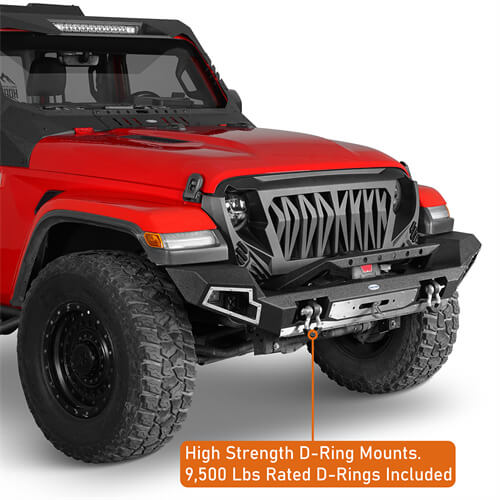 Off road Full-Width Front Bumper For 2018-2024 Jeep Wrangler JL GLadiator JT - Ultralisk4x4-u3013s-6