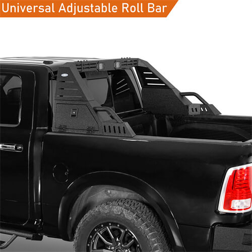 Adjustable Roll Bar w/ LED Spotlights For 2004-2024 Ford F-150 | 2007-2024 Chevy Silverado 1500 | 2007-2024 GMC Sierra 1500 | 2002-2018 Ram 1500 | 2007-2024 Toyota Tundra - Ultralisk4x4