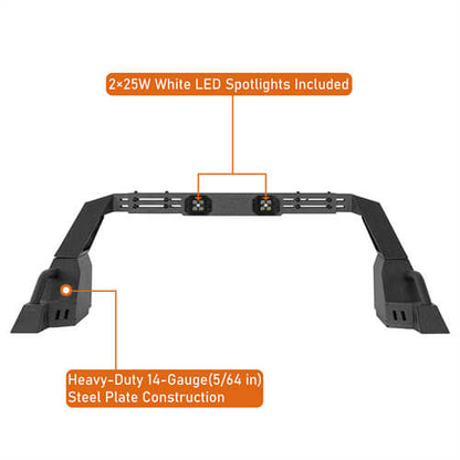 Adjustable Roll Bar For 05-24 Toyota Tacoma | 19-24 Ford Ranger | 15-24 GMC Canyon | 15-24 Chevrolet Colorado - Ultralisk4x4-u9911s-8