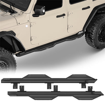 Aftermarket Aluminum Side Step Bars For 2018-2024 Jeep Wrangler JL 4-Door - u3078-1