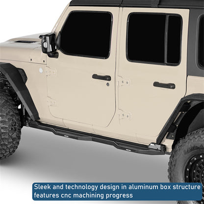 Aftermarket Aluminum Side Step Bars For 2018-2024 Jeep Wrangler JL 4-Door - u3078-5