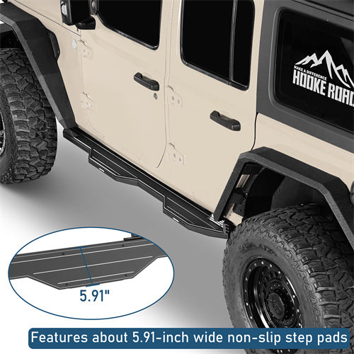 Aftermarket Aluminum Side Step Bars For 2018-2024 Jeep Wrangler JL 4-Door - u3078-7