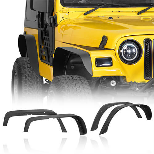 Aftermarket Front & Rear Fender Flares Kit For 1997-2006 Jeep Wrangler TJ - Ultralisk4x4