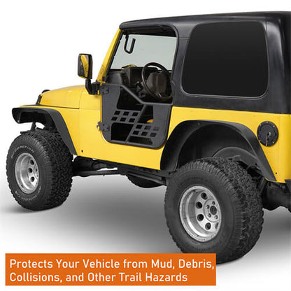 Aftermarket Front & Rear Fender Flares Kit For 1997-2006 Jeep Wrangler TJ - Ultralisk4x4