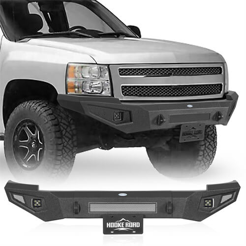 Aftermarket Front Bumper w/ LED spotlights included For 2007-2013 Chevy Silverado 1500 2nd Generation - Ultralisk4x4 -u9033-1