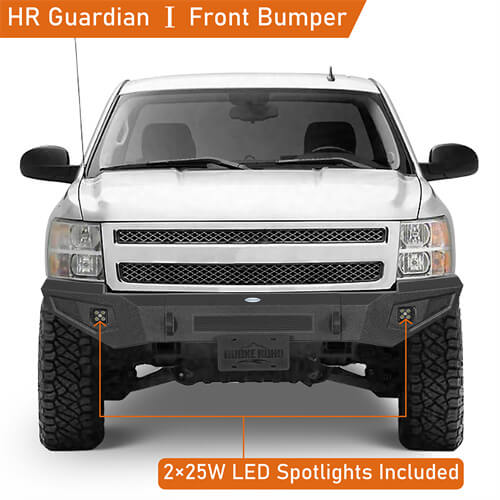 Aftermarket Front Bumper w/ LED spotlights included For 2007-2013 Chevy Silverado 1500 2nd Generation - Ultralisk4x4 -u9033-4