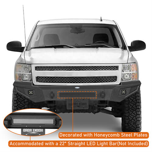 Aftermarket Front Bumper w/ LED spotlights included For 2007-2013 Chevy Silverado 1500 2nd Generation - Ultralisk4x4 -u9033-5