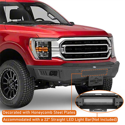 Aftermarket Front Bumper w/ LED Spotlights Included For 2021-2023 Ford F-150 - Ultralisk4x4 -u8304s-5