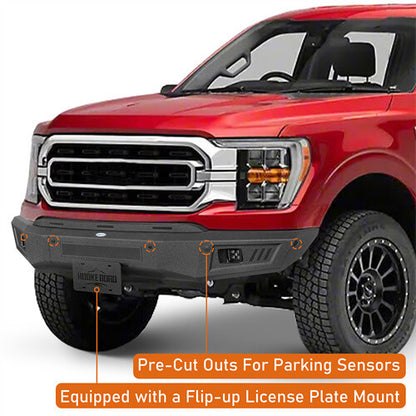 Aftermarket Front Bumper w/ LED Spotlights Included For 2021-2023 Ford F-150 - Ultralisk4x4 -u8304s-6