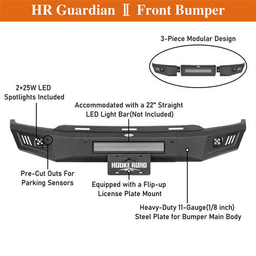 Aftermarket Front Bumper w/ LED Spotlights Included For 2021-2023 Ford F-150 - Ultralisk4x4 -u8304s-9