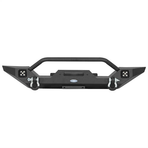 Aftermarket Front Bumper w/ Winch Plate & LED Spotlights For 1997-2006 Jeep Wrangler TJ - Ultralisk4x4-u10121s-3