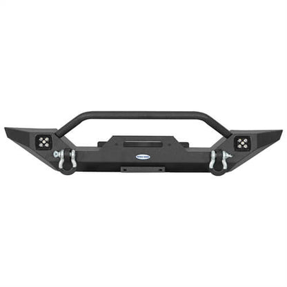 Aftermarket Front Bumper w/ Winch Plate & LED Spotlights For 1997-2006 Jeep Wrangler TJ - Ultralisk4x4-u10121s-3