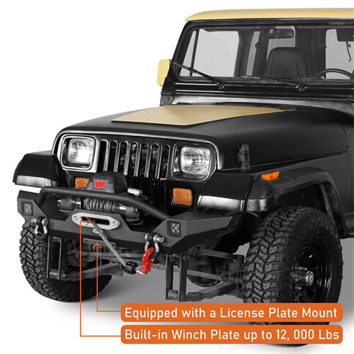 Aftermarket Front Bumper For 1987-1995 Jeep Wrangler YJ - Ultralisk4x4 -u1061s-6