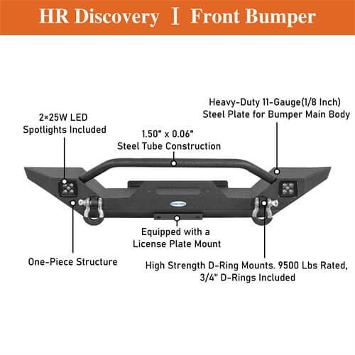 Aftermarket Front Bumper For 1987-1995 Jeep Wrangler YJ - Ultralisk4x4 -u1061s-8