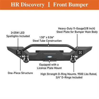 Aftermarket Front Bumper For 1987-1995 Jeep Wrangler YJ - Ultralisk4x4 -u1061s-8