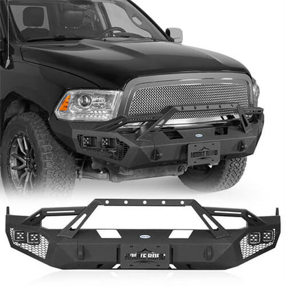 Aftermarket Earthshaker Series Front Bumper w/ LED Lights For 2009-2012 Ram 1500 - Ultralisk4x4