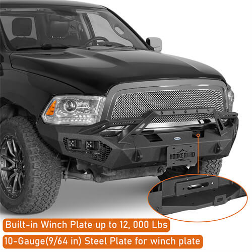 Aftermarket Earthshaker Series Front Bumper w/ LED Lights For 2009-2012 Ram 1500 - Ultralisk4x4