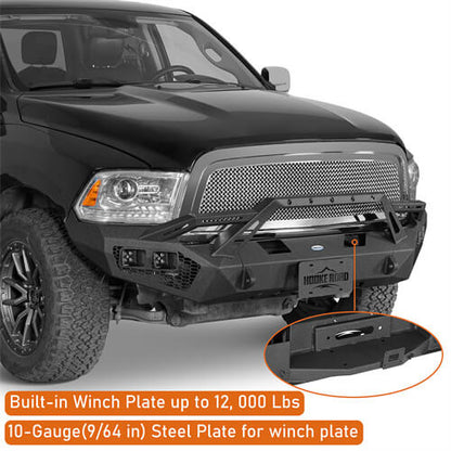 Aftermarket Earthshaker Series Front Bumper w/ LED Lights For 2009-2012 Ram 1500 - Ultralisk4x4