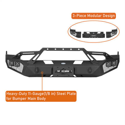 Aftermarket Earthshaker Series Front Bumper w/ LED Lights For 2009-2012 Ram 1500 - Ultralisk4x4