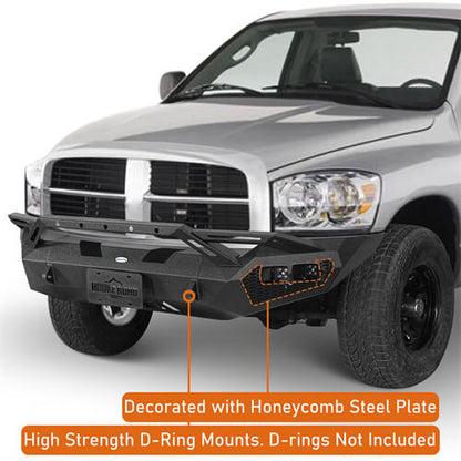 Aftermarket Front Bumper w/ Winch Plate For 2006-2008 Ram 1500 - Ultralisk4x4 -u6506-5