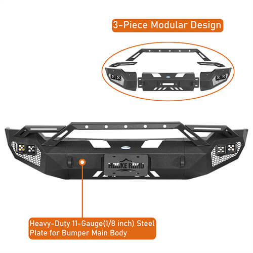 Aftermarket Front Bumper w/ Winch Plate For 2006-2008 Ram 1500 - Ultralisk4x4 -u6506-7