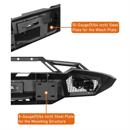 Aftermarket Front Bumper w/ Winch Plate For 2006-2008 Ram 1500 - Ultralisk4x4 -u6506-8