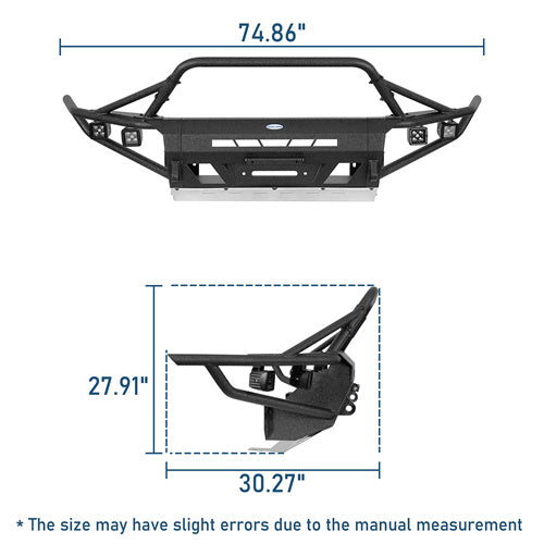 Aftermarket Tube Front Bumper For 2016-2023 Toyota Tacoma 3rd Gen - Ultralisk4x4-u4226-13