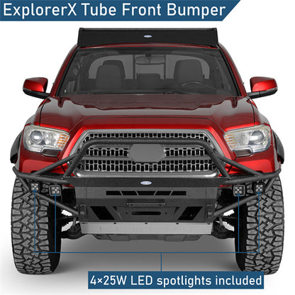 Aftermarket Tube Front Bumper For 2016-2023 Toyota Tacoma 3rd Gen - Ultralisk4x4-u4226-4