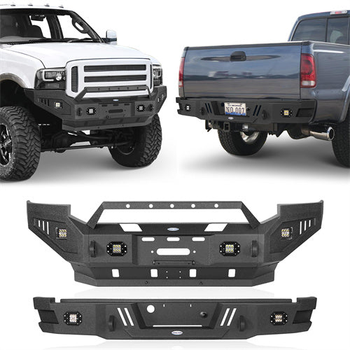 Aftermarket Front & Rear Bumper w/ LED Lights For 2005-2007 Ford F-250/F-350 - Ultralisk4x4