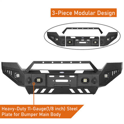 Aftermarket Full-Width Ford F-250 Front Bumper Pickup Truck Parts For 2011-2016 Ford F-250 - Ultralisk 4x4  ul8525 13