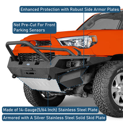 Aftermarket Full-Width Front Bumper For 2014-2024 Toyota 4Runner - u9815-7