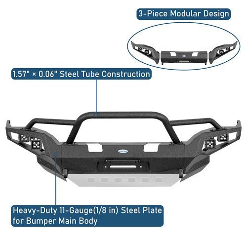 Aftermarket Full-Width Front Bumper For 2014-2024 Toyota 4Runner - u9815-9