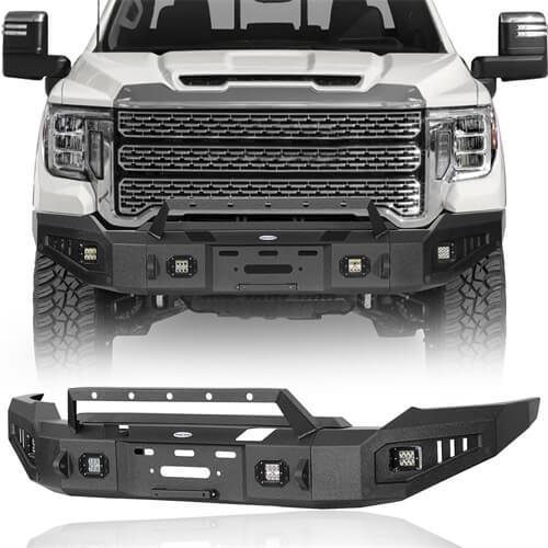 Aftermarket Full-Width GMC Sierra Front Bumper Pickup Truck Parts For 2020-2023 GMC Sierra 2500HD/3500HD - Ultralisk4x4 ul9205 2