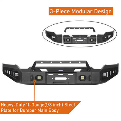 Aftermarket Full-Width GMC Sierra Front Bumper Pickup Truck Parts For 2020-2023 GMC Sierra 2500HD/3500HD - Ultralisk4x4 ul9205 11