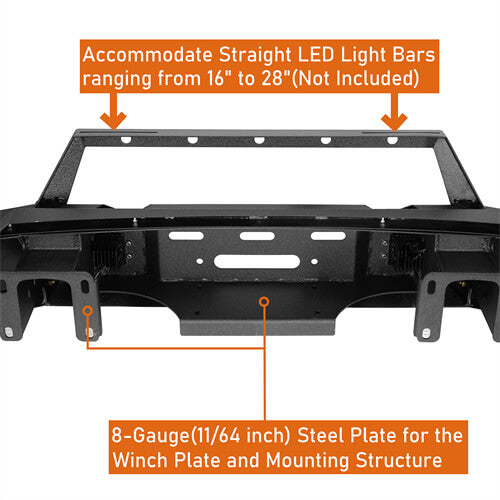 Aftermarket Full-Width GMC Sierra Front Bumper Pickup Truck Parts For 2020-2023 GMC Sierra 2500HD/3500HD - Ultralisk4x4 ul9205 12