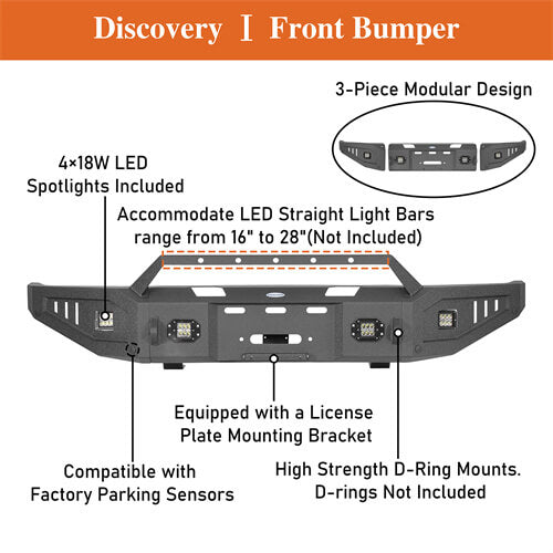 2014-2021 Toyota Tundra Aftermarket Full Width Front Bumper - Ultralisk4x4 UL5009 13