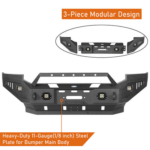 2005-2007 Ford F-250 Aftermarket Full Width Front Bumper - Ultralisk4x4 ul8505 12