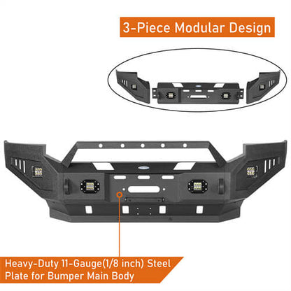 2005-2007 Ford F-250 Aftermarket Full Width Front Bumper - Ultralisk4x4 ul8505 12