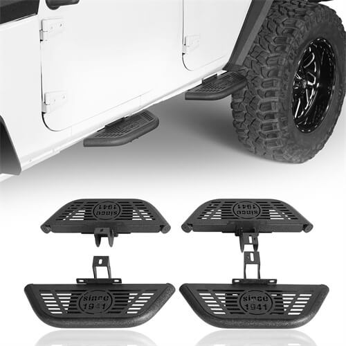 Side Hoop Steps Kit Jeep Wrangler Accessories For 2007-2018 Jeep Wrangler JK 4-Door - Ultralisk4x4 ul094s 1