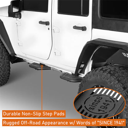 Side Hoop Steps Kit Jeep Wrangler Accessories For 2007-2018 Jeep Wrangler JK 4-Door - Ultralisk4x4 ul094s 11