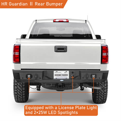 Aftermarket Rear Bumper w/ LED spotlights For Chevy Silverado 1500 - Ultralisk4x4 -u9036-4