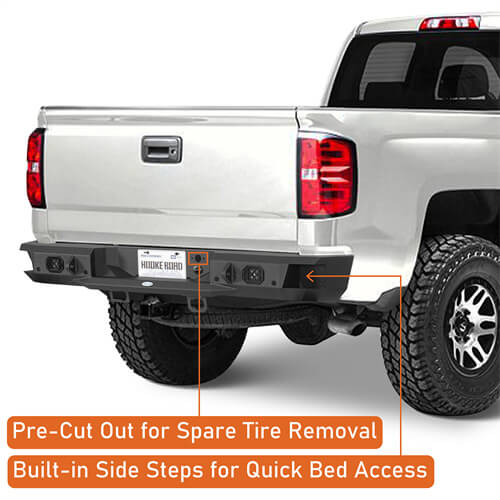 Aftermarket Rear Bumper w/ LED spotlights For Chevy Silverado 1500 - Ultralisk4x4 -u9036-5