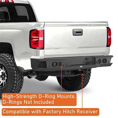 Aftermarket Rear Bumper w/ LED spotlights For Chevy Silverado 1500 - Ultralisk4x4 -u9036-6