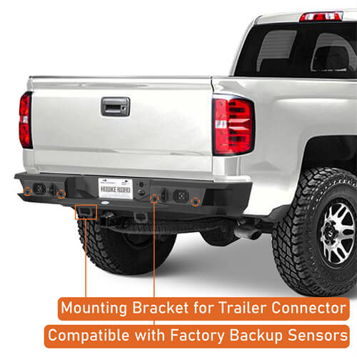 Aftermarket Rear Bumper w/ LED spotlights For Chevy Silverado 1500 - Ultralisk4x4 -u9036-7