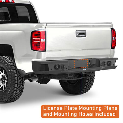 Aftermarket Rear Bumper w/ LED spotlights For Chevy Silverado 1500 - Ultralisk4x4 -u9036-8