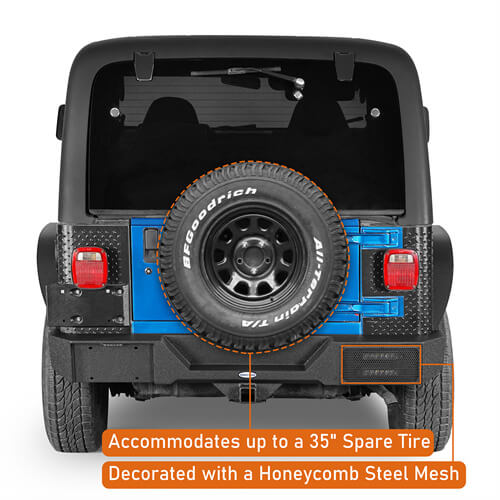 Aftermarket Rear Bumper For 1987-2006 Jeep Wrangler YJ & TJ - Ultralisk4x4-u1039s-5