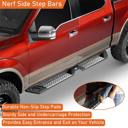 Aftermarket Side Step Bars For 2015-2024 Ford F-150 SuperCrew & 2017-2024 F-250 F-350 Crew Cab - Ultralisk4x4 -u8285-4